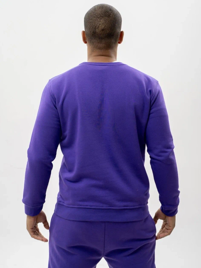 Bluza męska bez kaptura Jigga Wear Simple Crown fioletowa