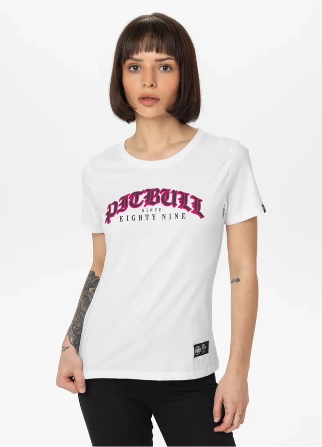 Koszulka damska T-shirt Pit Bull Tattoo biała