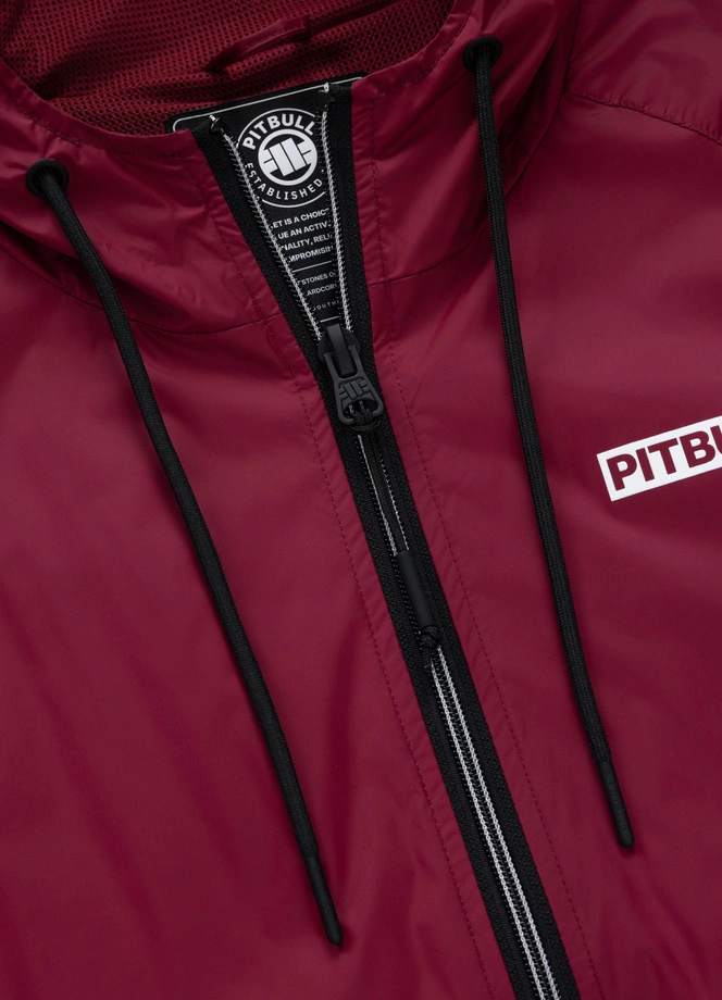 Kurtka męska wiosenna przejściowa Pit Bull Athletic Logo wiatrówka bordowa