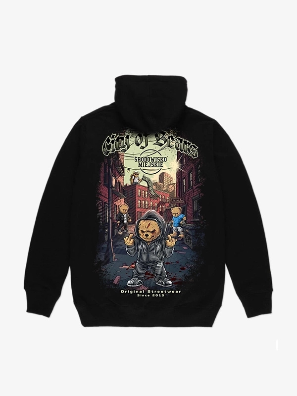 Bluza z kapturem Środowisko Miejskie City of Bears czarna