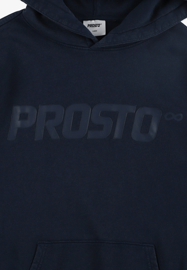 Bluza męska streetwear z kapturem Prosto Big Log granatowa