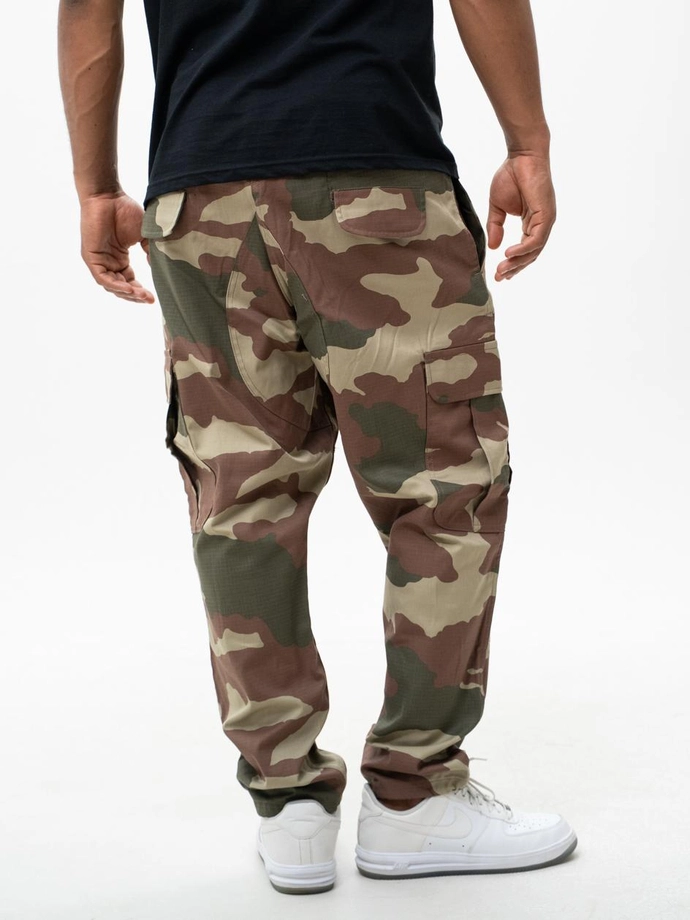Spodnie Materiałowe Baggy Bojówki Jigga Wear Ripstop Military brązowo/zielone camo