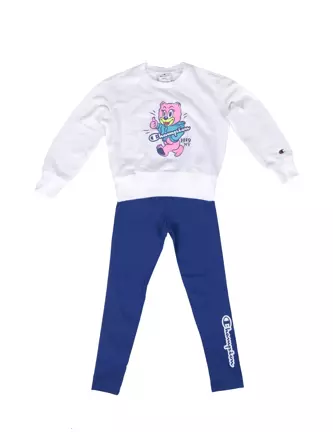 Komplet dresowy Champion Junior Bear crewneck biały