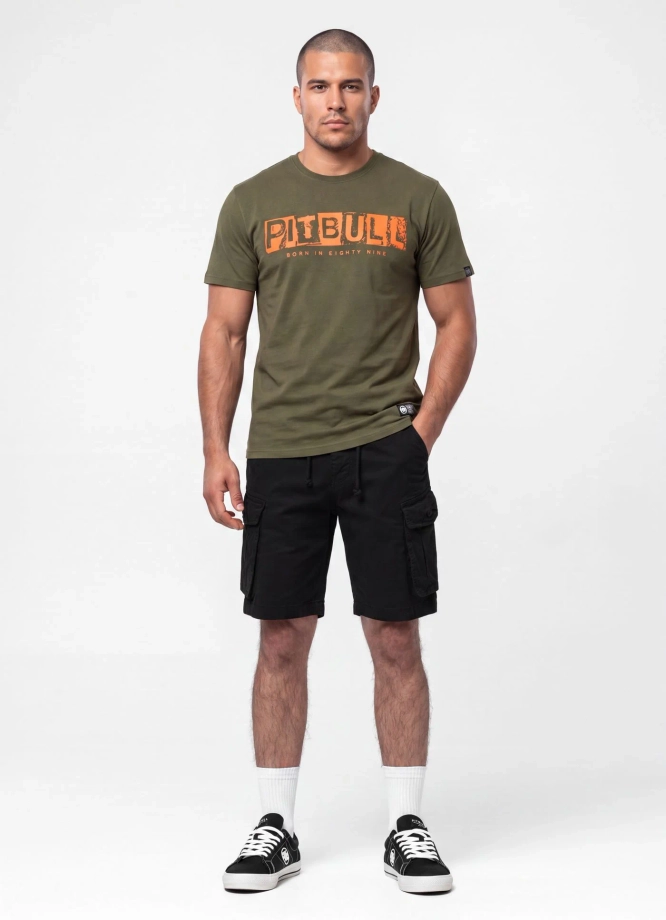 Koszulka męska T-Shirt Pitbull West Coast Blacky oliwkowa zielona