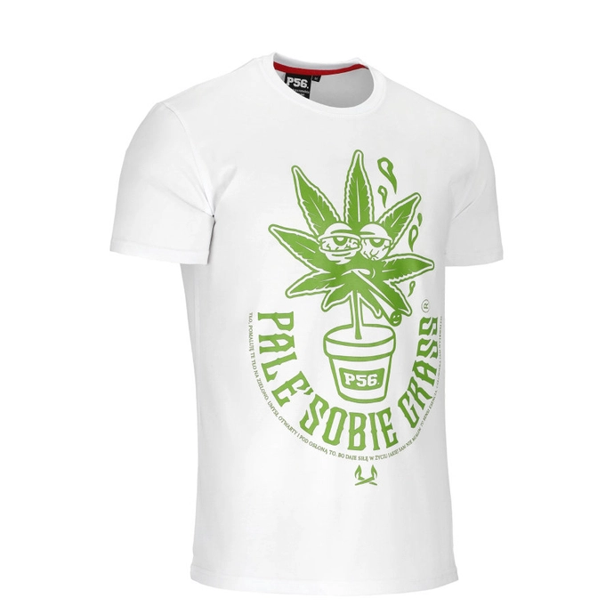 Koszulka męska T-shirt Dudek P56 Kwiatek biała