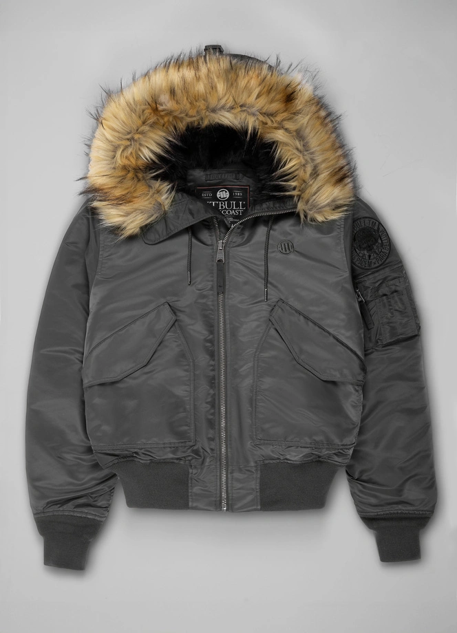 Kurtka zimowa męska Pit Bull Bomber Harvest jacket grafitowa