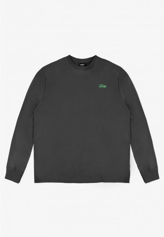 Koszulka longsleeve męski Prosto Coolt grafitowa czarna