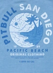 Koszulka damska T-shirt Pit Bull Planet Surf sprany niebieski
