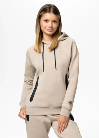 Bluza damska z kapturem Pitbull Explory beżowa