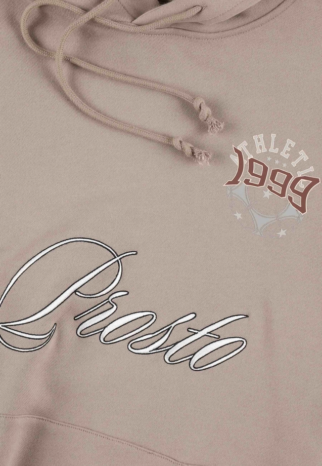 Bluza męska z kapturem Prosto Football Fan beżowa