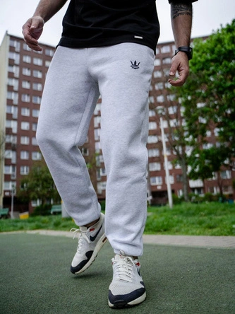 Spodnie dresowe męskie Jigga Wear Small Crown jasno szare