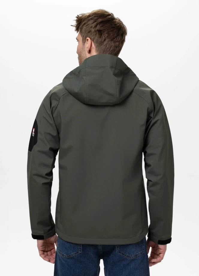 Kurtka męska przejściowa wiosenna Pit Bull Softshell Rockfish II oliwkowa zielona