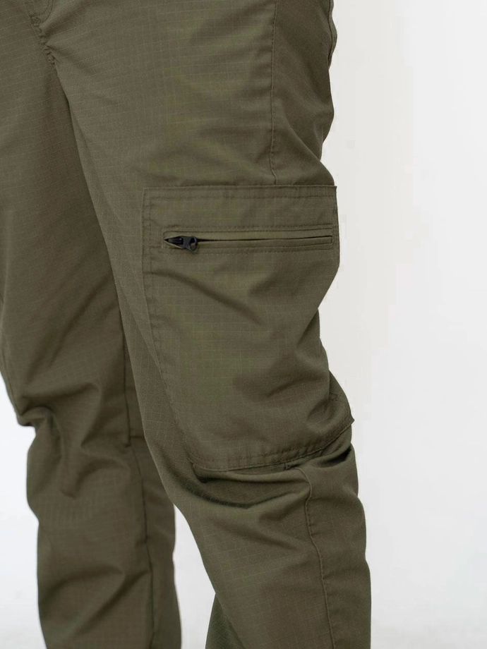 Spodnie męskie Materiałowe Jogger Bojówki Jigga Wear Crown Ripstop Cargo khaki zielone