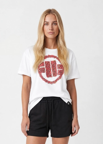 Koszulka t-shirt damska Pit Bull Pitbull Logo Hearts oversize biała
