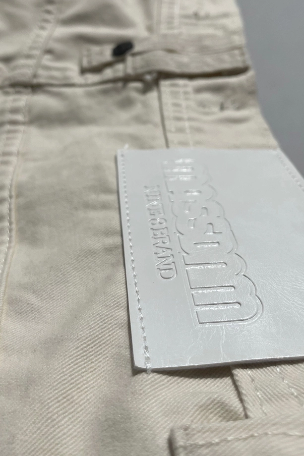 Spodnie męskie Mass Denim Slang Baggy Fit kremowe