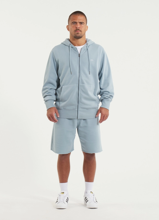 Bluza męska z kapturem Pitbull Pit Bull Lancaster 2 ZIP Washed jasno niebieska