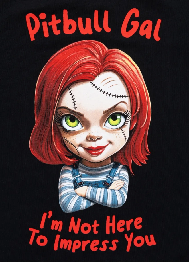 Koszulka damska T-shirt Pit Bull Sweetie-Chu 2 czarna