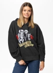 Bluza damska z kapturem Pitbull Washed Lovia Thick&Thin ciemno grafitowa