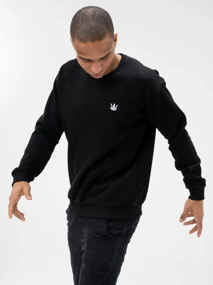 Bluza męska bez kaptura Jigga Wear Mini Logo czarna