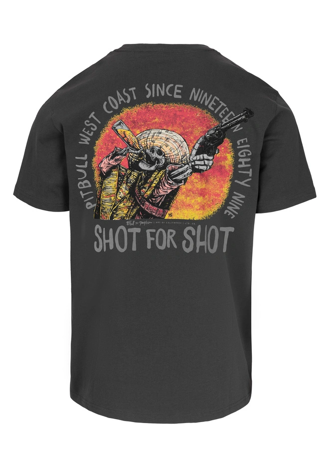 Koszulka męska T-Shirt Pit Bull Pitbull Shot For Shot grafitowa szara