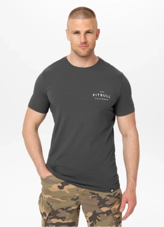Koszulka męska T-Shirt Pit Bull Pitbull USA CAL Slim Fit grafitowa
