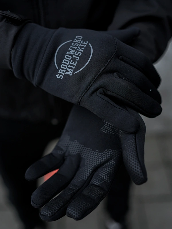 Rękawiczki zimowe Środowisko Miejskie Softshell Classic Touch Screen czarne