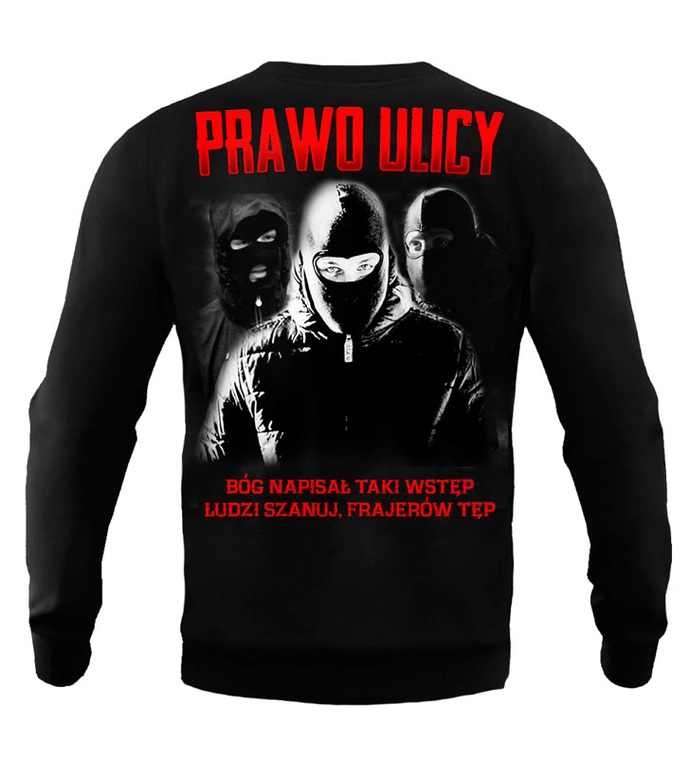 Bluza męska bez kaptura Public Enemy Prawo Ulicy crewneck czarna