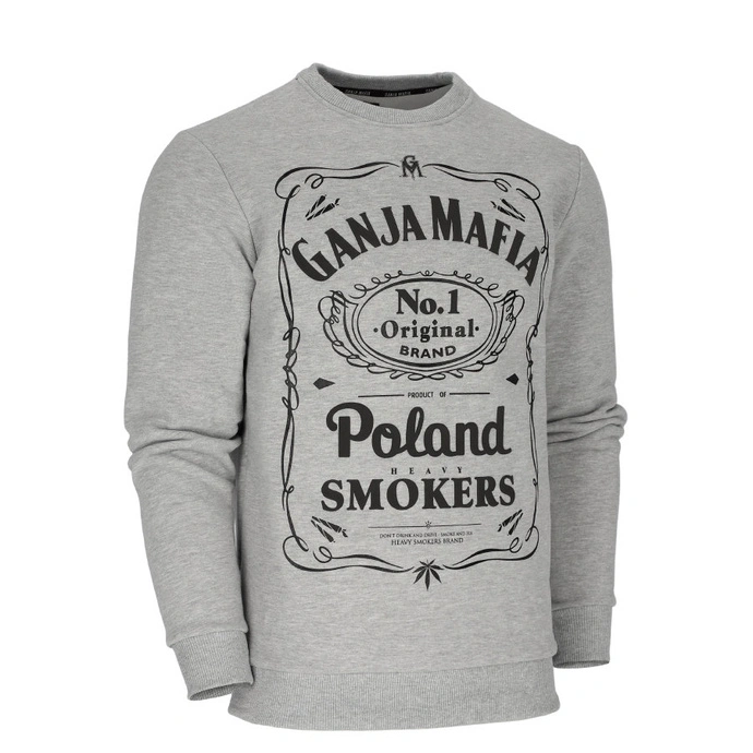 Bluza męska Ganja Mafia GMF Heavy Smokers crewneck szara