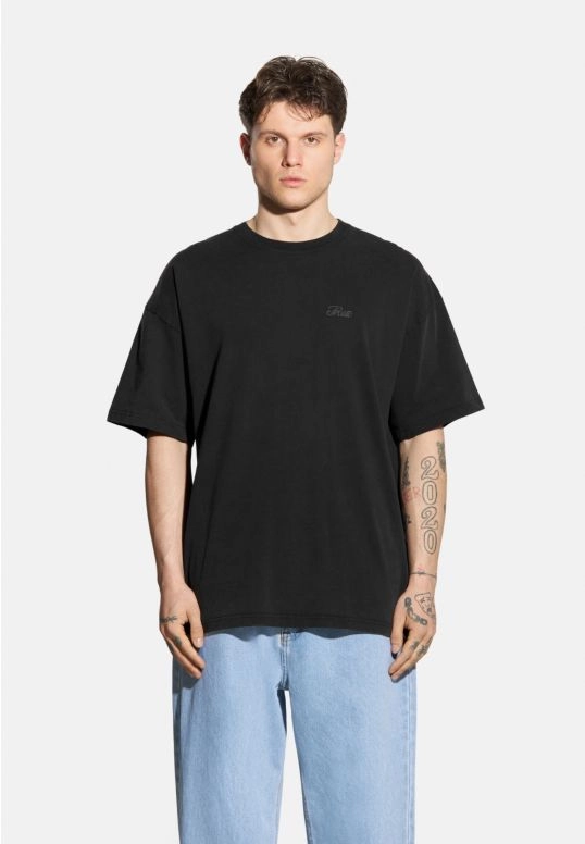 Koszulka męska t-shirt oversize Prosto Hex grafitowa czarna