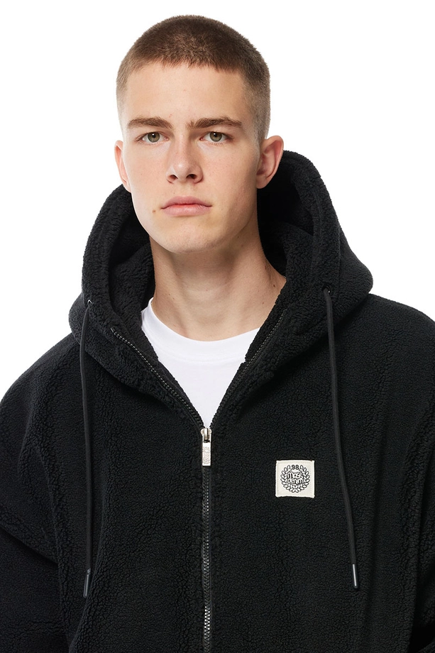 Kurtka przejściowa rozpinana Teddy Mass Denim Patch czarna