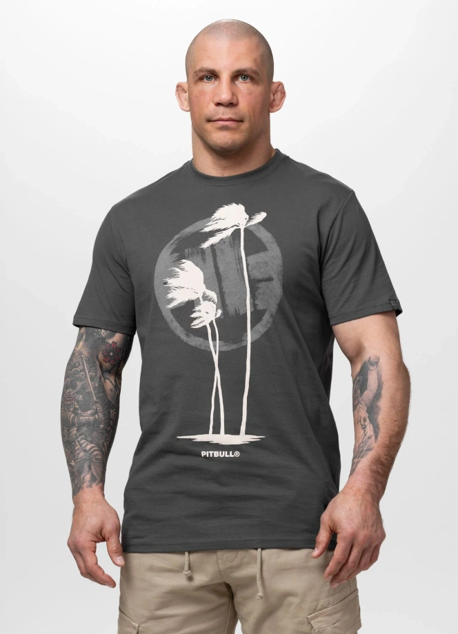 Koszulka męska T-Shirt Pit Bull Palms grafitowa