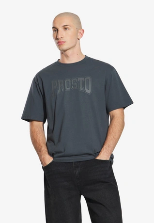 Koszulka męska t-shirt Prosto Collage czarna/grafitowa