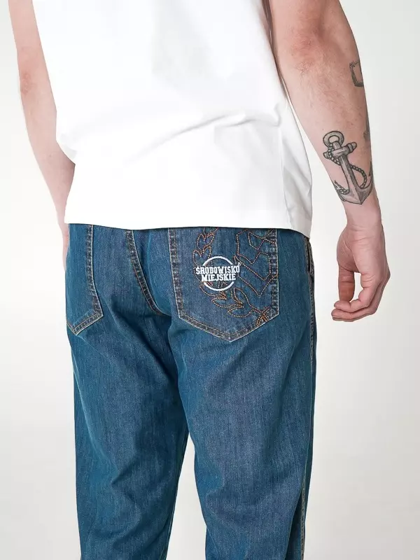 Spodnie męskie jogger jeans Środowisko Miejskie Laur niebieskie