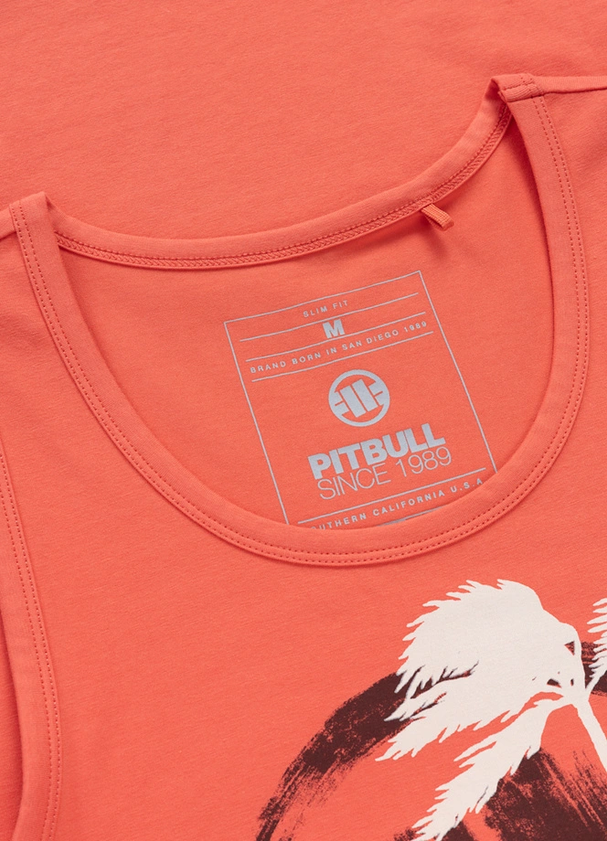 Koszulka męska tank top Pitbull Palms pomarańczowa łososiowa