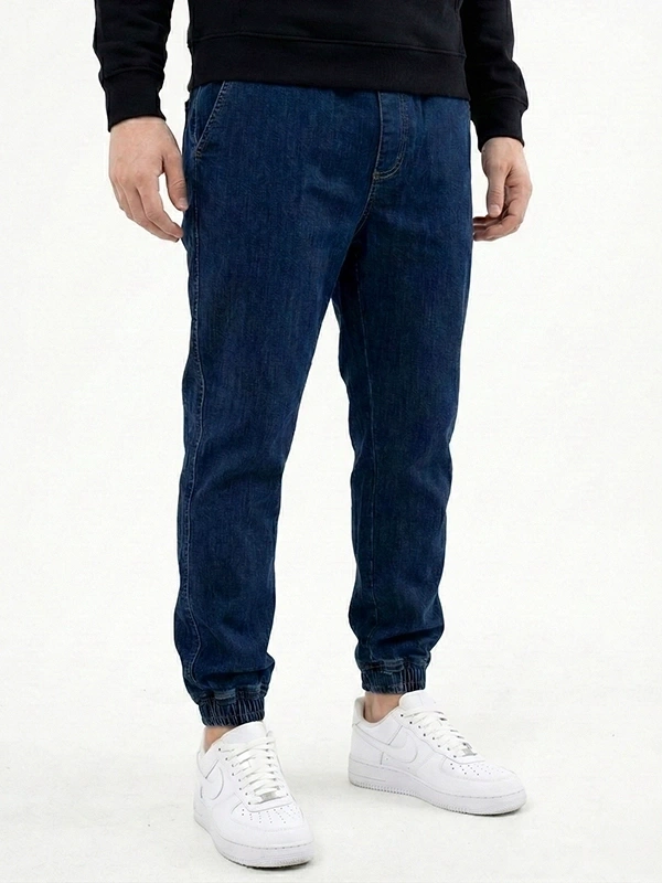 Spodnie męskie jogger jeans Środowisko Miejskie Classic ciemne niebieskie