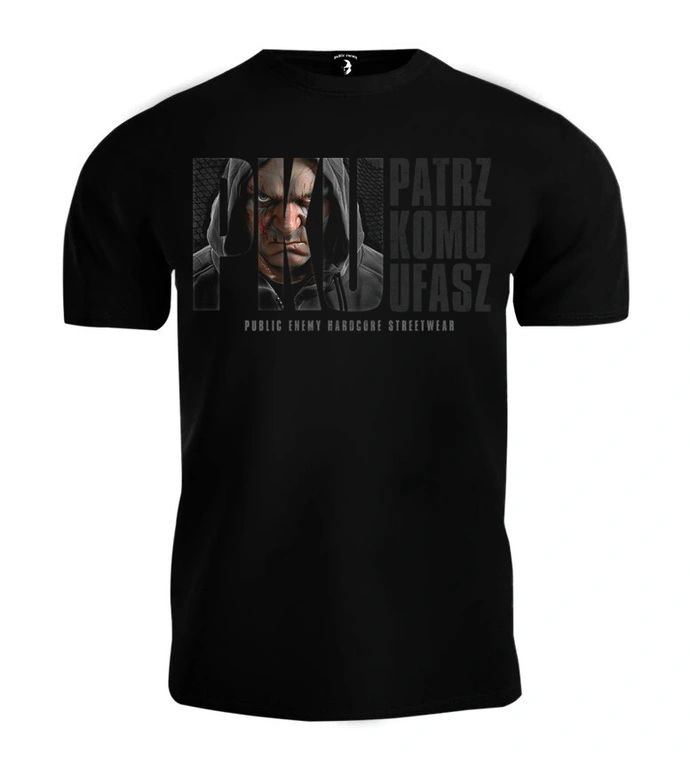 Koszulka męska T-shirt Public Enemy Patrz Komu Ufasz Hardcore Street Wear czarna