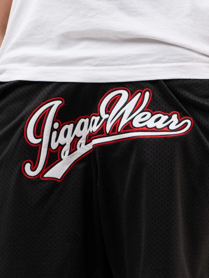 Spodenki szorty męskie dresowe Jigga Wear Baseball czerwono czarne