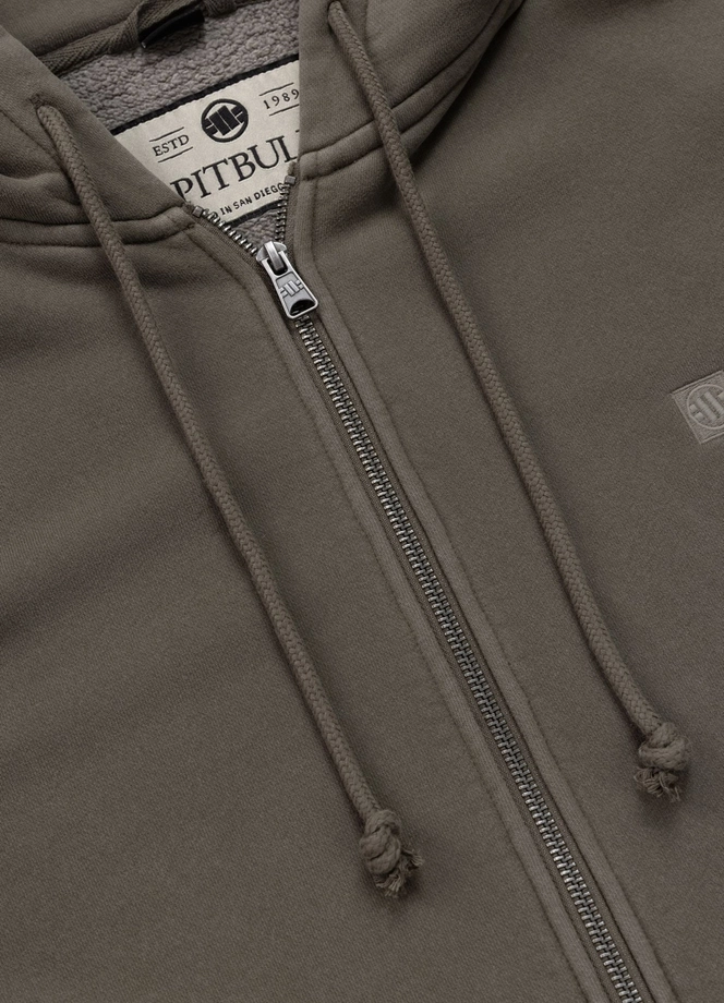 Bluza męska rozpinana z kapturem Pit Bull Hackett ciemna oliwka
