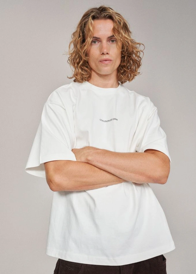 Koszulka męska t-shirt Coalition CLTN Dew kremowa