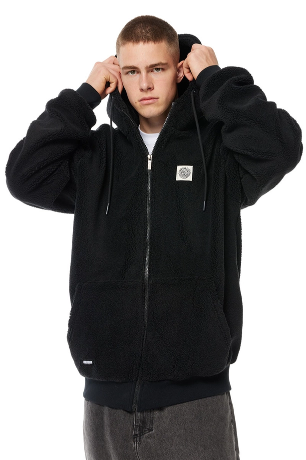 Kurtka przejściowa rozpinana Teddy Mass Denim Patch czarna