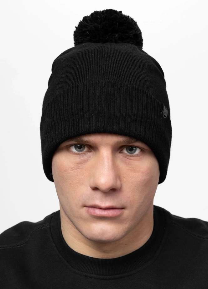 Czapka zimowa z pomponem Pit Bull Small Logo II 25 czarna