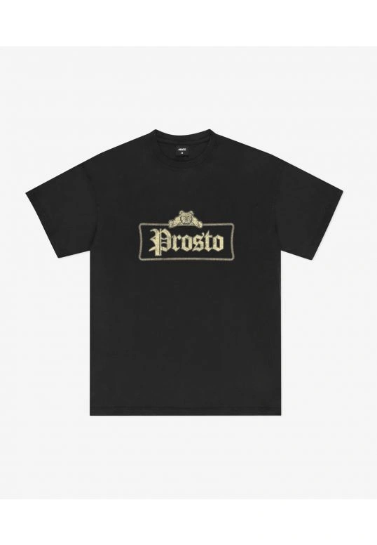 Koszulka męska t-shirt oversize Prosto Bull grafitowa czarna