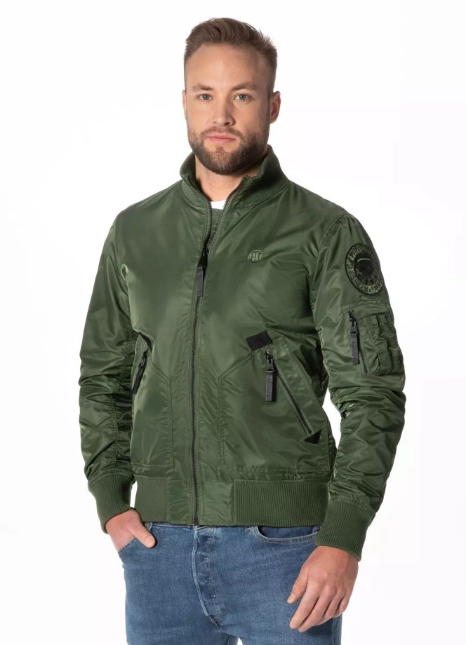 Kurtka męska przejściowa wiosenna Pit Bull Centurion Flight bomberka jacket zielona