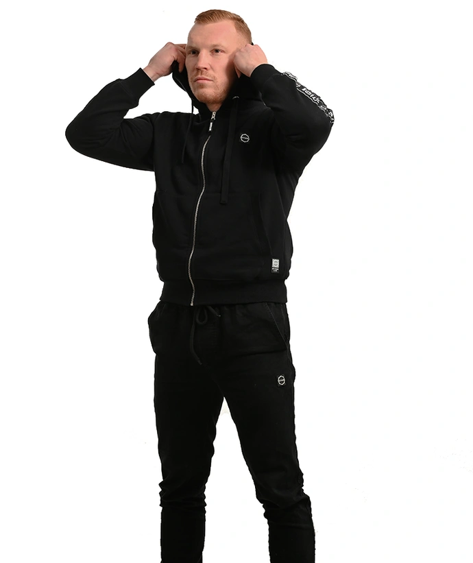 Bluza z kapturem Octagon ZIP STRIPE czarna