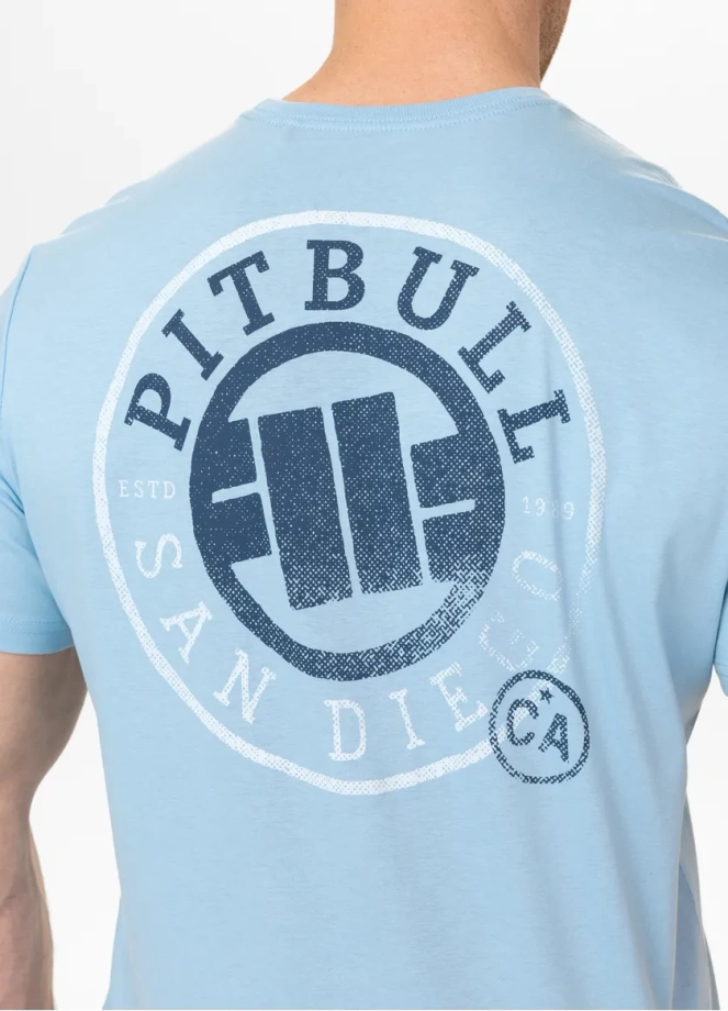 Koszulka męska T-Shirt Pit Bull Pitbull SD Stamp jasno niebieska