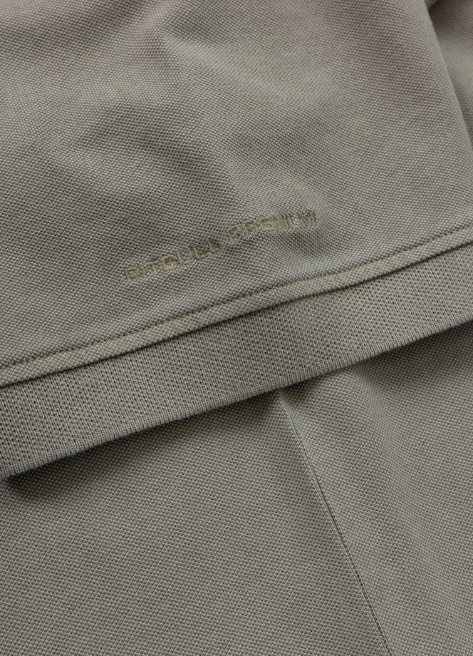 Koszulka męska Polo Pitbull Pique Small Logo Washed szara oliwkowa