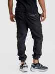 Spodnie męskie Jeans Jogger Jigga Wear Mini Haft Logo Marble marmurkowe czarne