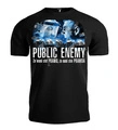 Koszulka męska T-shirt Public Enemy Za wami stoi PRAWO za nami stoi PRAWDA czarna