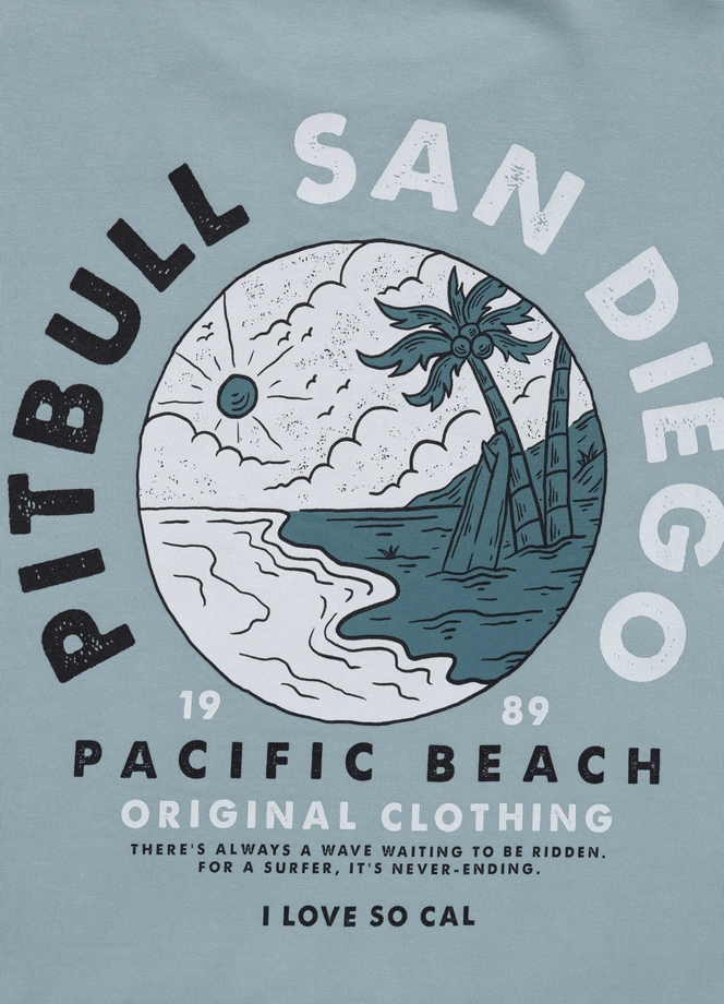 Bluza męska bez kaptura Pitbull Pit Bull Planet Surf jasno niebieska