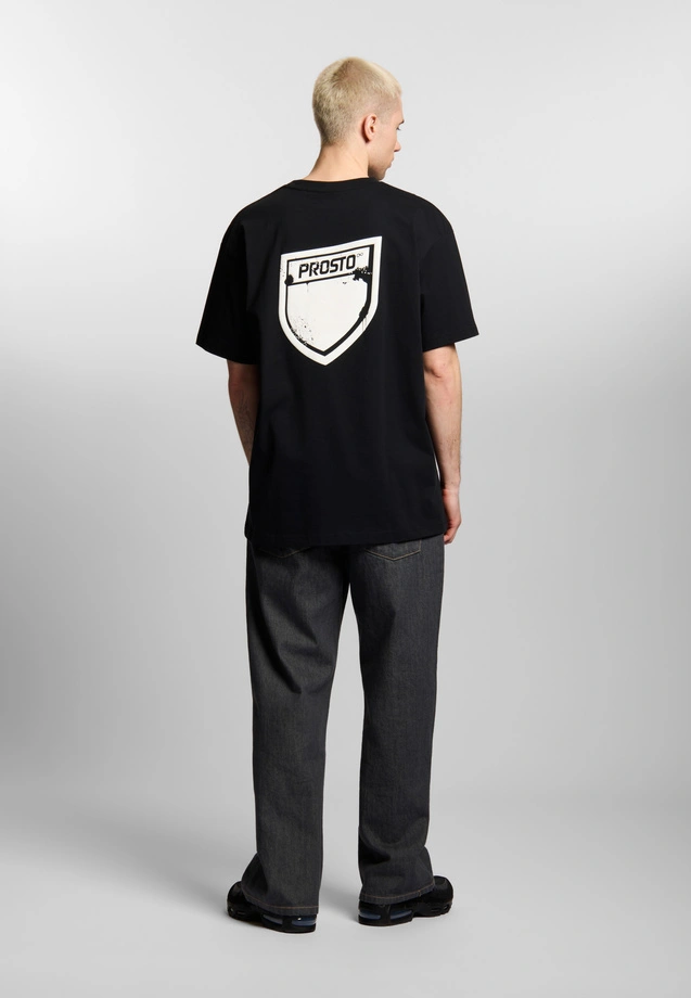 Koszulka męska t-shirt oversize Prosto Splash Shield czarna